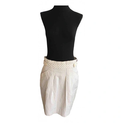 Pre-owned Bcbg Max Azria Mid-length Skirt In Ecru