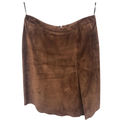 Pre-owned Loewe Brown Suede Skirt