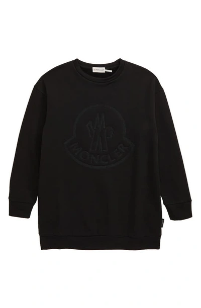 Moncler Kids' Logo-print Cotton-blend Sweatshirt 4-14 Years In Black