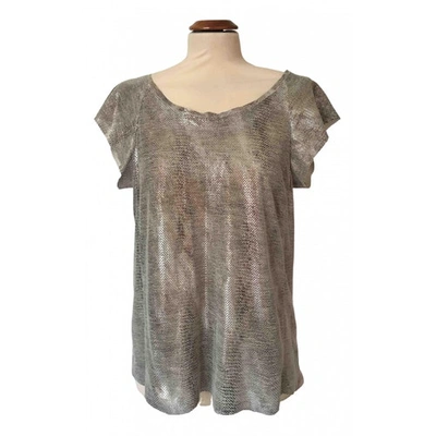 Pre-owned Drome Leather T-shirt In Silver