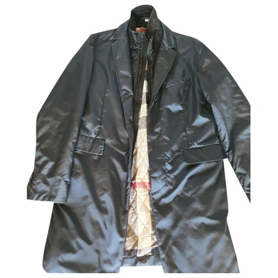 Pre-owned Burberry Navy Polyester Coat