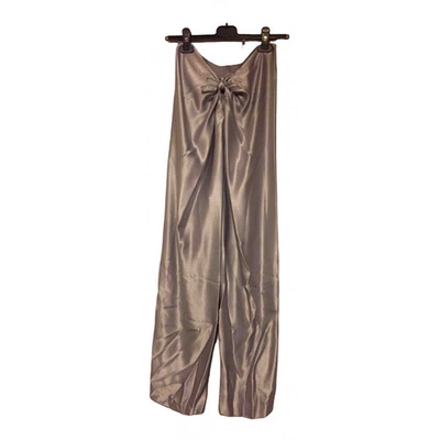 Pre-owned Stephan Janson Silk Trousers In Grey