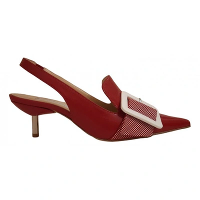 Pre-owned Giampaolo Viozzi Leather Heels In Red