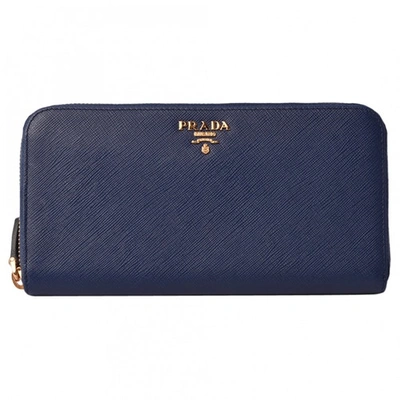 Pre-owned Prada Blue Leather Wallet