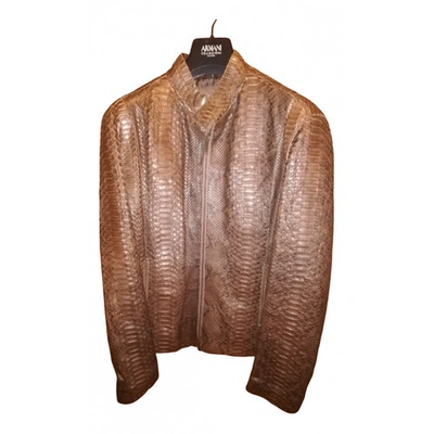 Pre-owned Armani Collezioni Brown Python Jacket