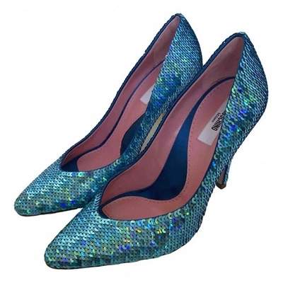 Pre-owned Moschino Cloth Heels In Blue