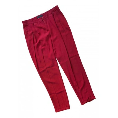 Pre-owned Trussardi Chino Trousers In Burgundy