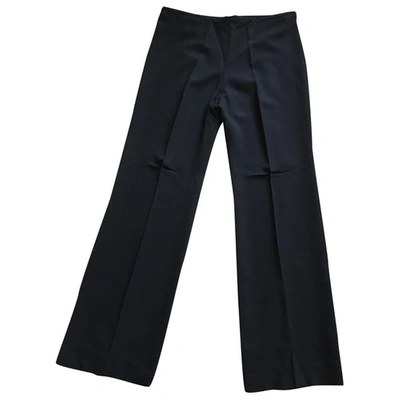 Pre-owned Armani Collezioni Wool Straight Pants In Black