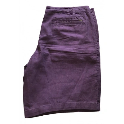 Pre-owned Armani Jeans Linen Short In Purple