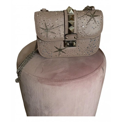 Pre-owned Valentino Garavani Glam Lock Leather Handbag In Pink