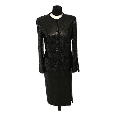 Pre-owned Chanel Glitter Maxi Dress In Black