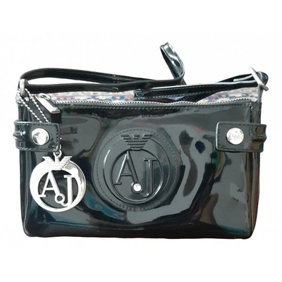 Pre-owned Armani Jeans Black Patent Leather Clutch Bag