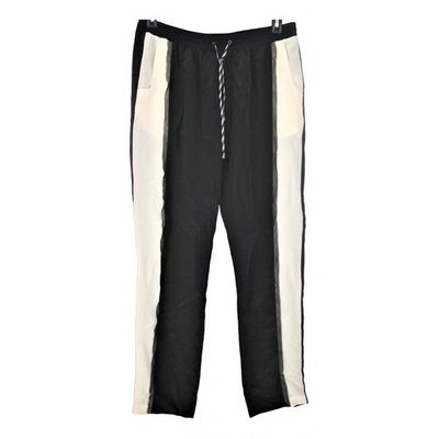 Pre-owned Jonathan Simkhai Silk Straight Pants In Black