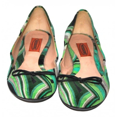 Pre-owned Missoni Ballet Flats In Green