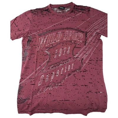 Pre-owned Diesel Burgundy Cotton T-shirt