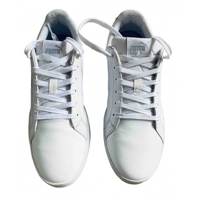 Pre-owned Puma Patent Leather Trainers In White