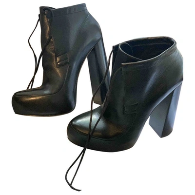 Pre-owned Alexander Wang Constance Leather Ankle Boots In Black