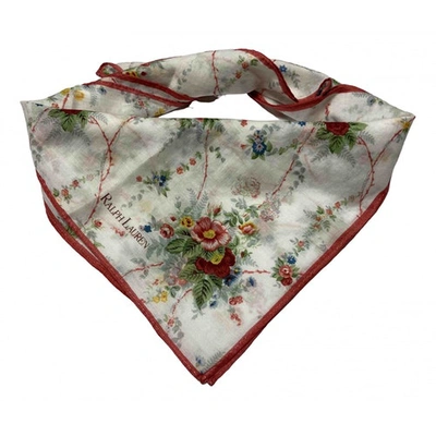 Pre-owned Ralph Lauren Silk Handkerchief In White