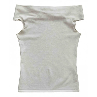 Pre-owned Lorena Antoniazzi White Synthetic Top