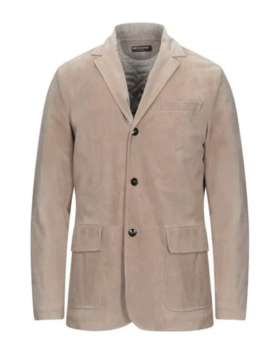 Kiton Suit Jackets In Beige