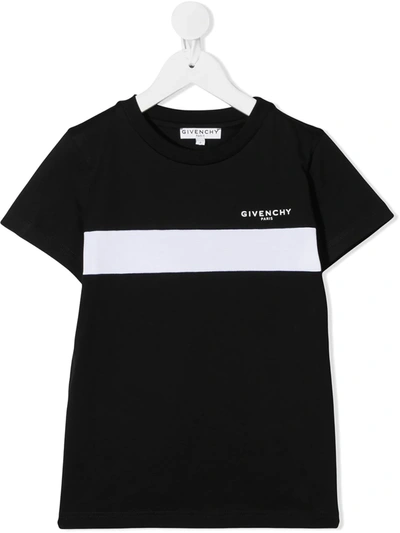 Givenchy Teen Logo-print Panelled T-shirt In Black