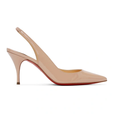 Christian Louboutin Pink Patent Clare Sling Heels In F401 Antoin