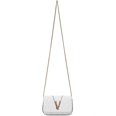Versace White Quilted Vitrus Evening Bag In K0aot White