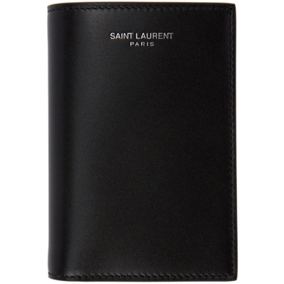 Saint Laurent Textured Leather Bifold Wallet In 1000 Nero