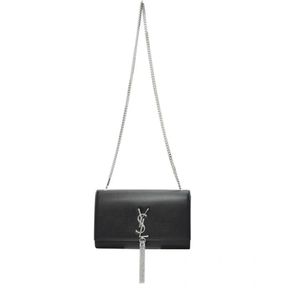 Saint Laurent Black Medium Kate Tassel Chain Wallet Bag In 1000 Black