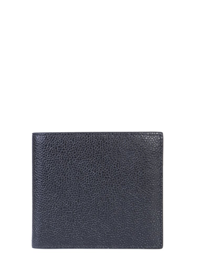 Thom Browne Pebbled Leather Billfold Wallet In Black