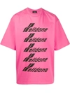 We11 Done Oversized Logo-print T-shirt In Fuchsia