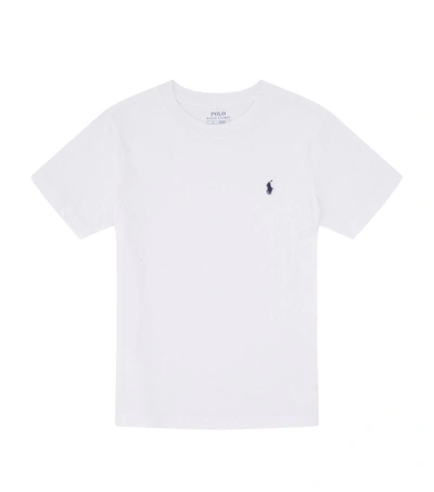 Ralph Lauren Kids' Logo Embroidered T-shirt (5-7 Years) In White
