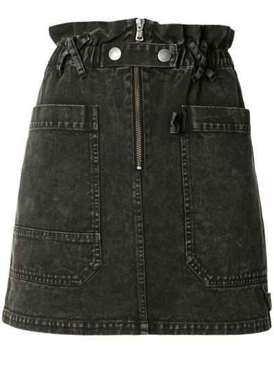 Sea Idun Acid Wash Skirt In Green