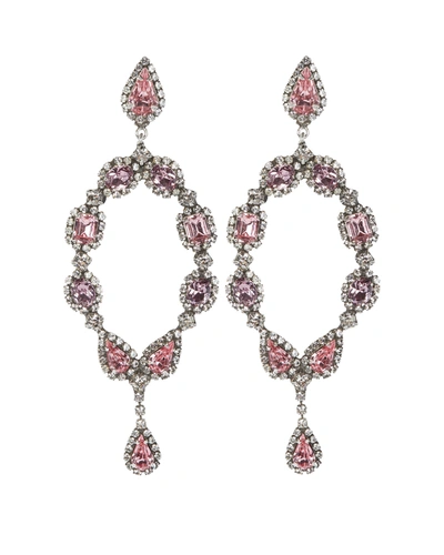 Dannijo Ansel Crystal-embellished Drop Earrings In Pink