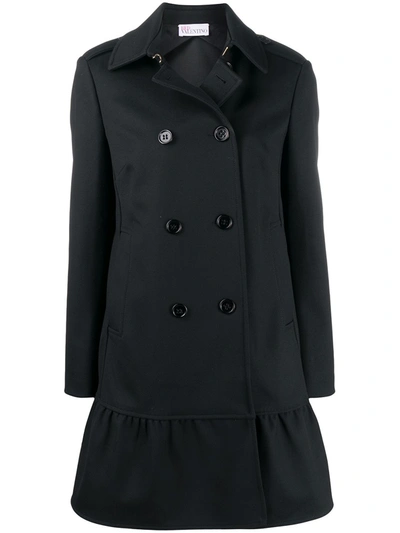 Red Valentino Redvalentino Tricotine Tech Coat In Black