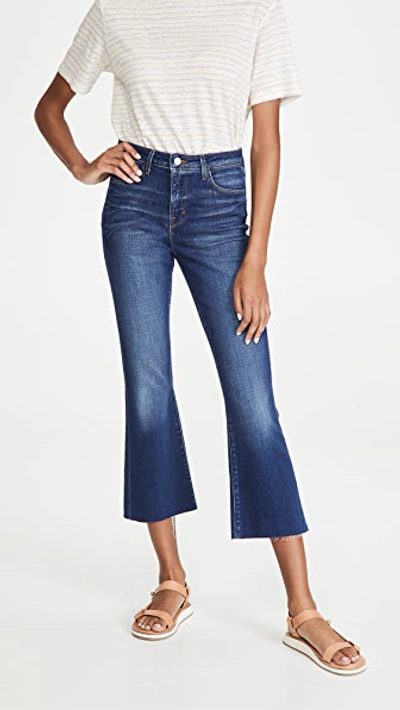 L Agence Kendra Cropped Distressed High-rise Flared Jeans In Toledo