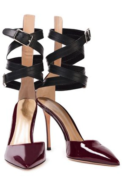 Gianvito Rossi Parker 105 Smooth And Patent-leather Pumps In Grape