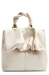 Topshop Ruched Flap Backpack In Bone