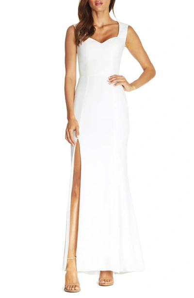 Dress The Population Monroe Side Slit Gown In White