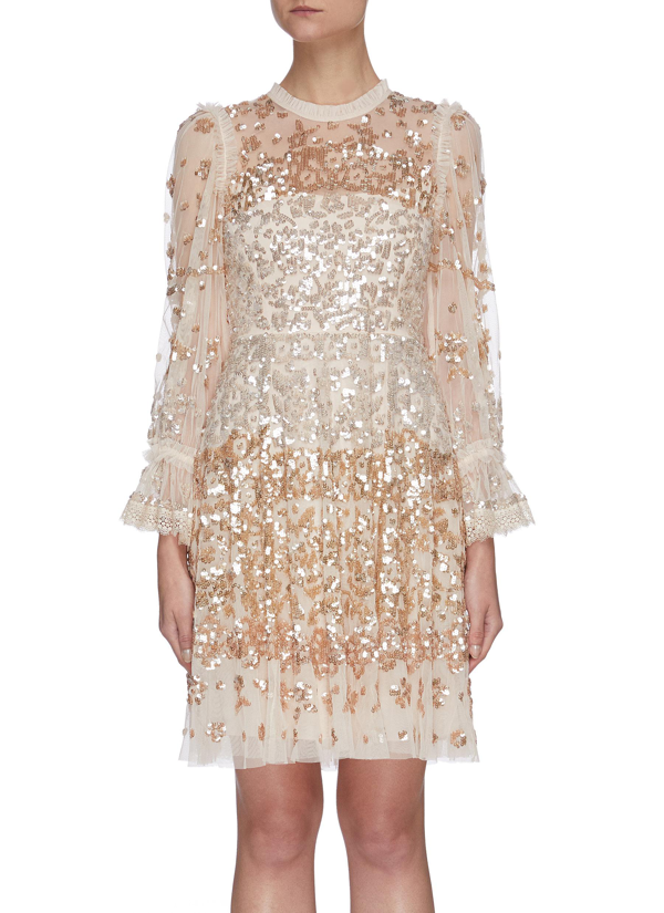 rose gold and cream dress