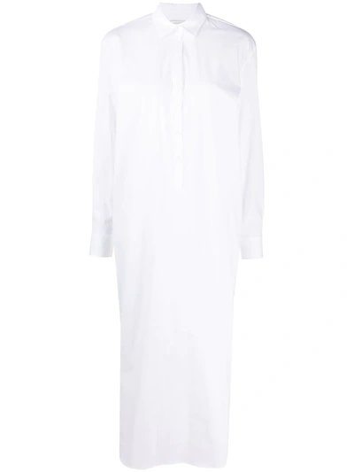 La Collection Bea Cotton-blend Poplin Midi Shirt Dress In White