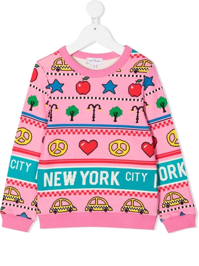 Little Marc Jacobs Teen Print Mix Sweatshirt In Pink