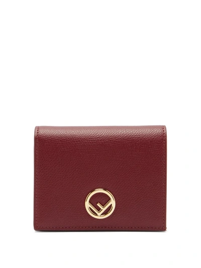 Fendi Leather Bifold Wallet In Red