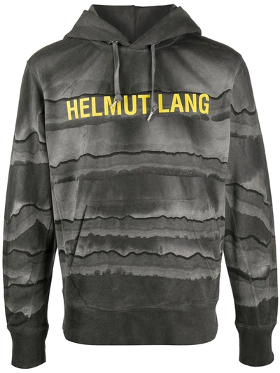 Helmut Lang Mega Marble-dyed Cotton Hooded Sweatshirt In Grey