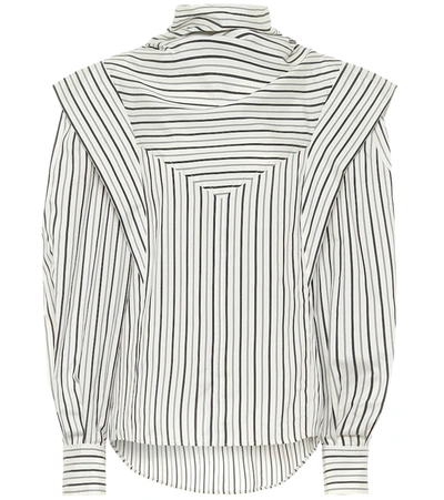 Isabel Marant Bianca Striped Silk Crepe De Chine Blouse In Anthracite