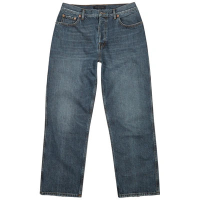 Valentino Vlogo Blue Tapered Jeans In Denim