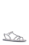 Valentino Garavani Garavani Glitter Rockstud Gladiator Sandals In Silver