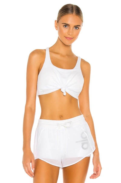 Alo Yoga Knot Racerback Bra Tank In White