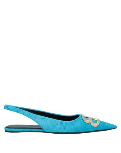 Balenciaga Ballet Flats In Azure