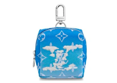 Pre-owned Louis Vuitton  Squared Pouch Bag Charm Clouds Monogram Blue
